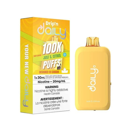 Just S. Citrus – Drip'n by Envi Daily 100K Disposable Vape - Psycho Vape