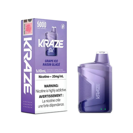 KRAZE - Kraze 5000 Disposable - Grape Iced with Lanyard - Psycho Vape
