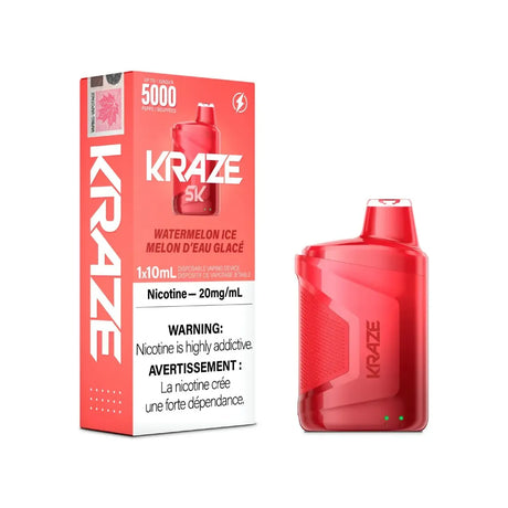KRAZE - Kraze 5000 Disposable - Watermelon Iced with Lanyard - Psycho Vape