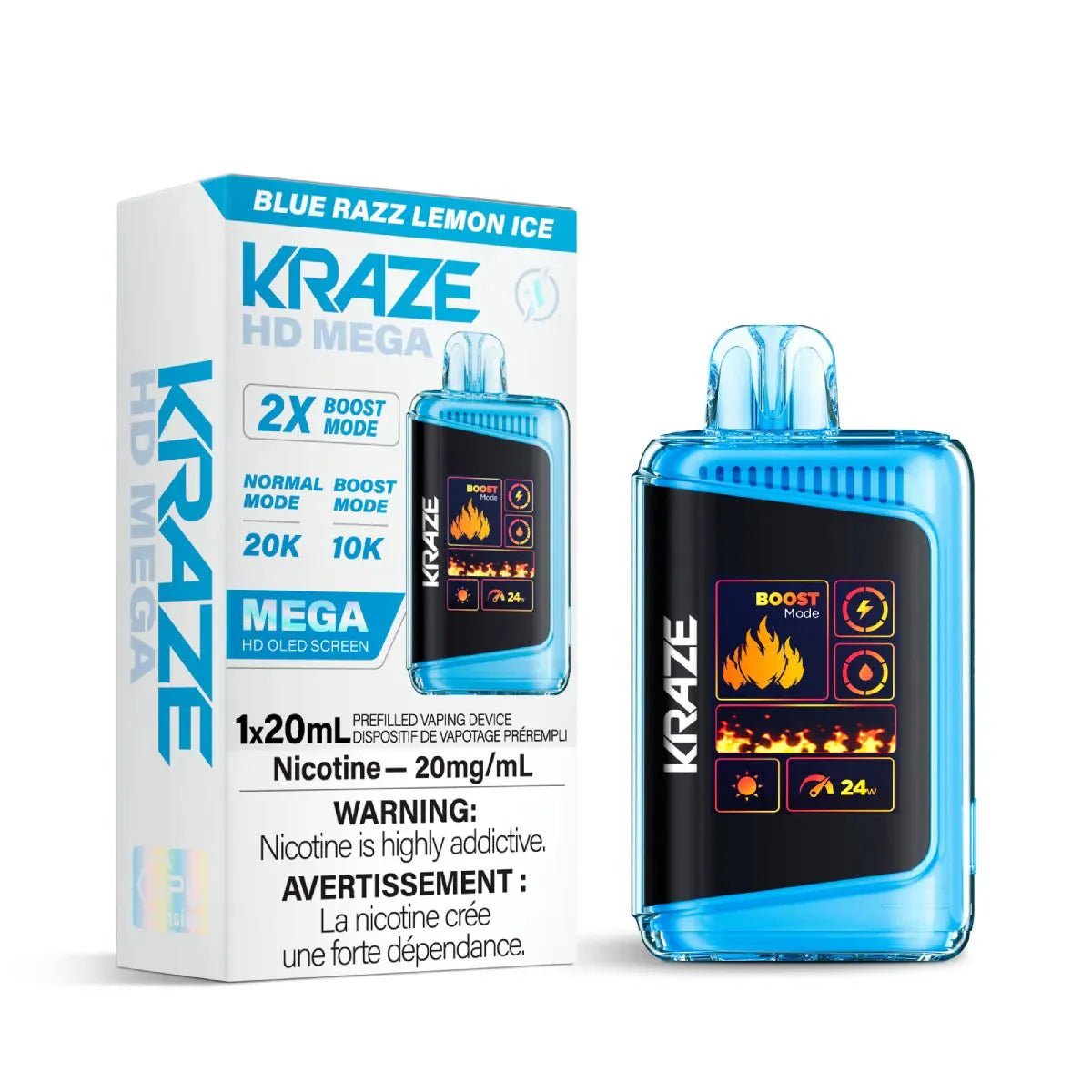 KRAZE - Kraze HD Mega 20K Disposable - Blue Razz Lemon Ice - Psycho Vape