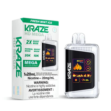 KRAZE - Kraze HD Mega 20K Disposable - Fresh Mint Ice - Psycho Vape