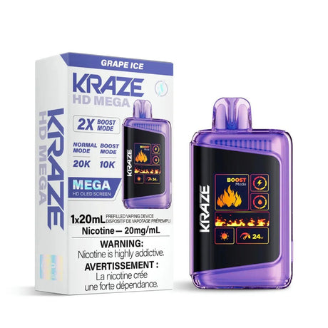 KRAZE - Kraze HD Mega 20K Disposable - Grape Ice - Psycho Vape