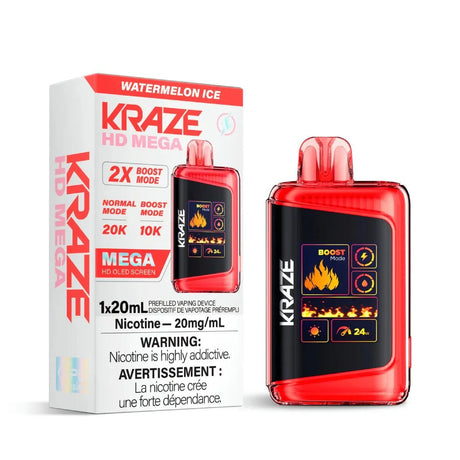 KRAZE - Kraze HD Mega 20K Disposable - Watermelon Ice - Psycho Vape