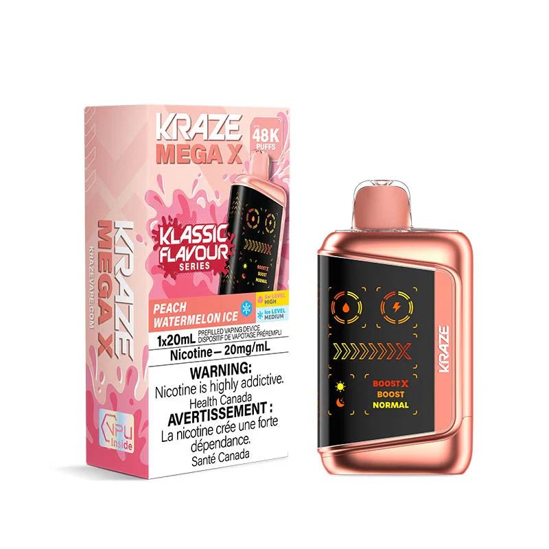 Kraze Mega X 48K - Peach Watermelon Ice - Psycho Vape
