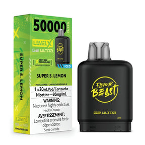 Level X G2 Ultra 50K Pod - Flavour Beast - Super S. Lemon Iced - Psycho Vape