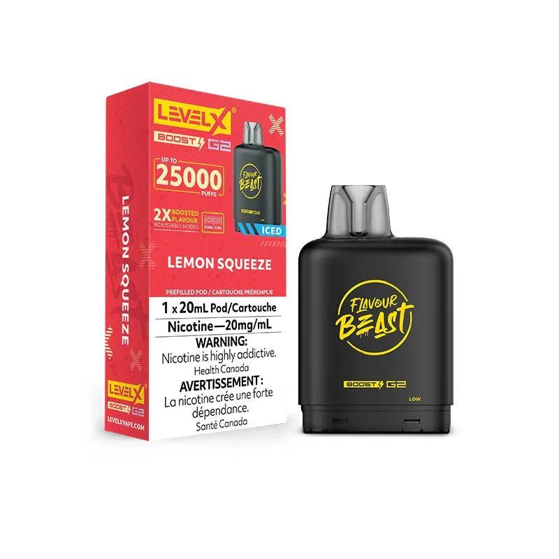 LEVEL X - Level X Boost Pod 20mL - Flavour Beast - Lemon Squeeze - Psycho Vape