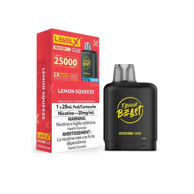 LEVEL X - Level X Boost Pod 20mL - Flavour Beast - Lemon Squeeze - Psycho Vape