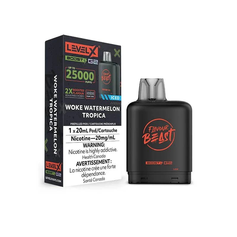 LEVEL X - Level X Boost Pod 20mL - Flavour Beast - Woke Watermelon Tropica - Psycho Vape