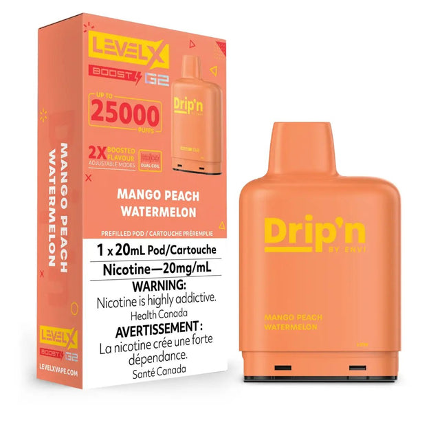 LEVEL X - Level X Drip'n Boost 25K Pod 20ml - Mango Peach Watermelon - Psycho Vape