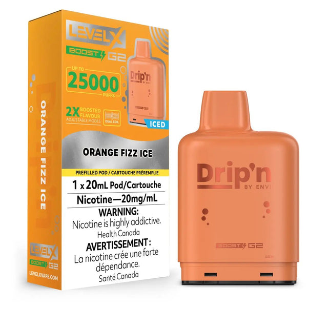 LEVEL X - Level X Drip'n Boost 25K Pod 20ml - Orange Fizz - Psycho Vape