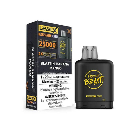 LEVEL X - Level X Flavour Beast Boost 25K Pod 20ml - Blastin' Banana Mango - Psycho Vape