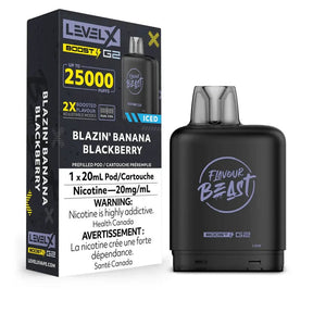 LEVEL X - Level X Flavour Beast Boost 25K Pod 20ml - Blazin' Banana Blackberry (Iced) - Psycho Vape