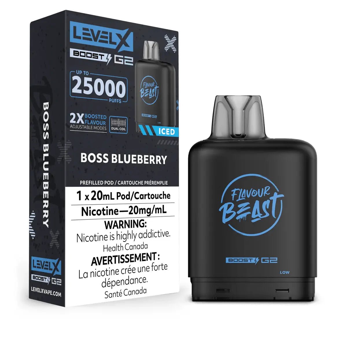 LEVEL X - Level X Flavour Beast Boost 25K Pod 20ml - Boss Blueberry (Iced) - Psycho Vape