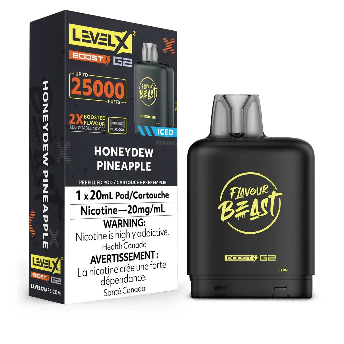 LEVEL X - Level X Flavour Beast Boost 25K Pod 20ml - Honeydew Pineapple (Iced) - Psycho Vape