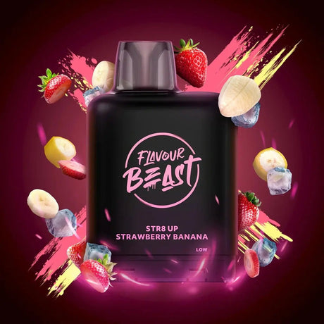 LEVEL X - Level X Flavour Beast Boost 25K Pod 20ml - STR8 Up Strawberry Banana (Iced) - Psycho Vape
