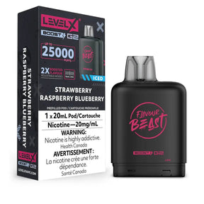 LEVEL X - Level X Flavour Beast Boost 25K Pod 20ml - Strawberry Raspberry Blueberry (Iced) - Psycho Vape