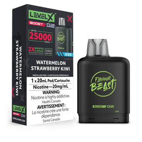 LEVEL X - Level X Flavour Beast Boost 25K Pod 20ml - Watermelon Strawberry Kiwi (Iced) - Psycho Vape