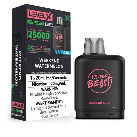 LEVEL X - Level X Flavour Beast Boost 25K Pod 20ml - Weekend Watermelon (Iced) - Psycho Vape