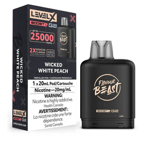 LEVEL X - Level X Flavour Beast Boost 25K Pod 20ml - Wicked White Peach - Psycho Vape
