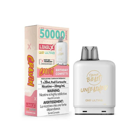 LEVEL X - Level X Flavour Beast Cravin Ultra 50K Pod 20ml - Birthday Confetti - Psycho Vape