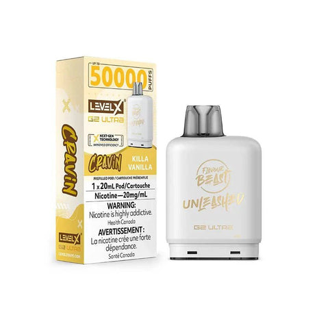 LEVEL X - Level X Flavour Beast Cravin Ultra 50K Pod 20ml - Killa Vanilla - Psycho Vape