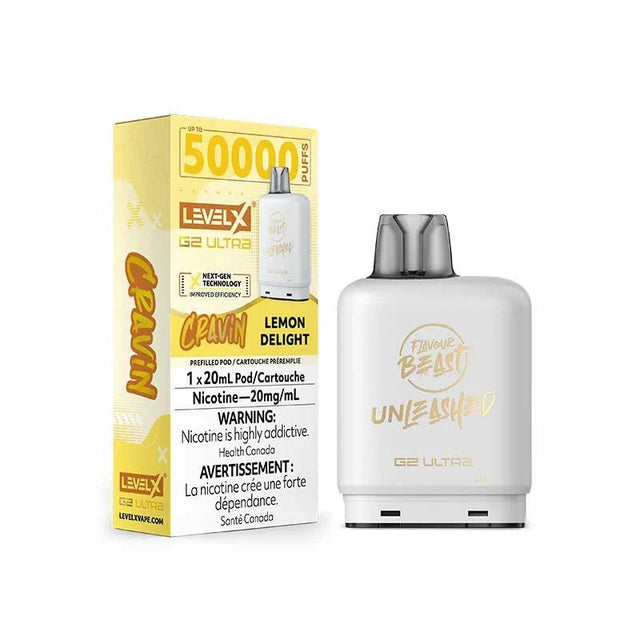 LEVEL X - Level X Flavour Beast Cravin Ultra 50K Pod 20ml - Lemon Delight - Psycho Vape