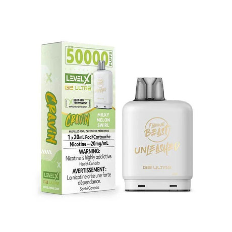LEVEL X - Level X Flavour Beast Cravin Ultra 50K Pod 20ml - Milky Melon Swirl - Psycho Vape