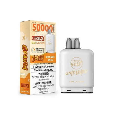 LEVEL X - Level X Flavour Beast Cravin Ultra 50K Pod 20ml - Orange Bake - Psycho Vape