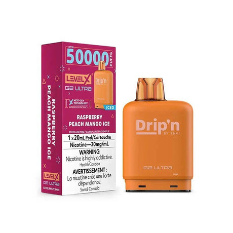 LEVEL X - Level X Flavour Beast Drip'n Ultra 50K Pod 20ml - Raspberry Peach Mango Ice - Psycho Vape