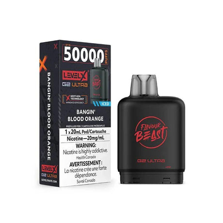 LEVEL X - Level X Flavour Beast Ultra 50K Pod 20ml - Bangin' Blood Orange Iced - Psycho Vape