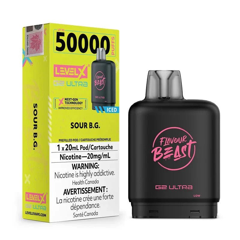 LEVEL X - Level X Flavour Beast Ultra 50K Pod 20ml - Sour B.G. Iced - Psycho Vape