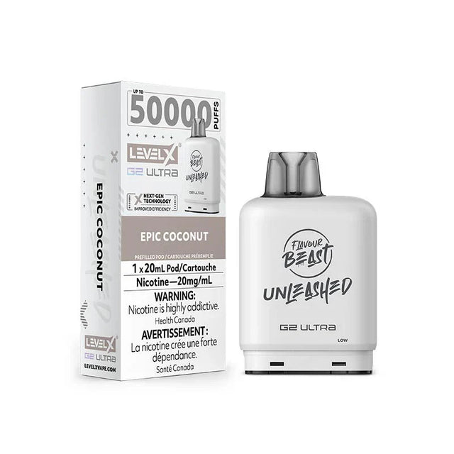 LEVEL X - Level X Flavour Beast Unleashed Ultra 50K Pod 20ml - Epic Coconut - Psycho Vape