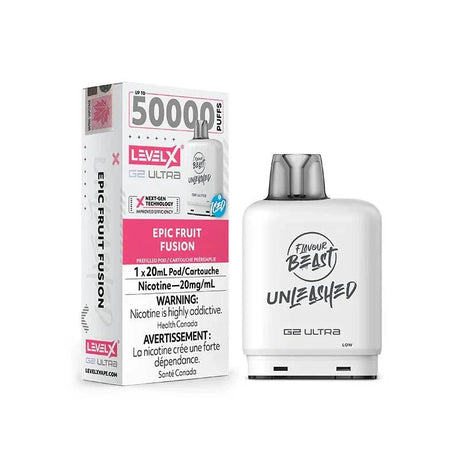 LEVEL X - Level X Flavour Beast Unleashed Ultra 50K Pod 20ml - Epic Fruit Fusion Iced - Psycho Vape