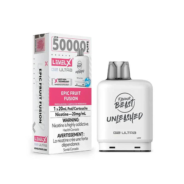 LEVEL X - Level X Flavour Beast Unleashed Ultra 50K Pod 20ml - Epic Fruit Fusion Iced - Psycho Vape