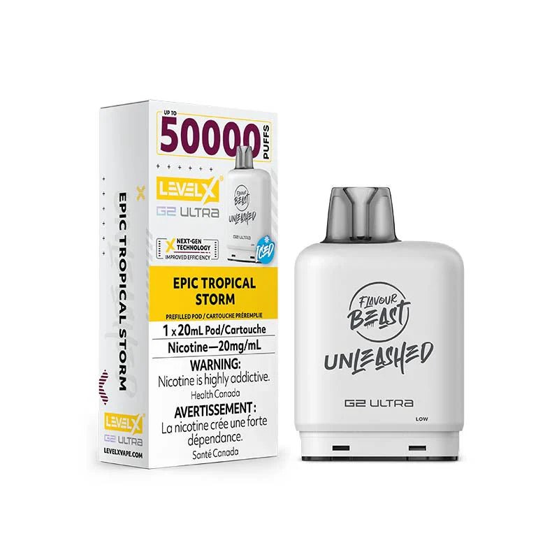 LEVEL X - Level X Flavour Beast Unleashed Ultra 50K Pod 20ml - Epic tropical Storm - Psycho Vape