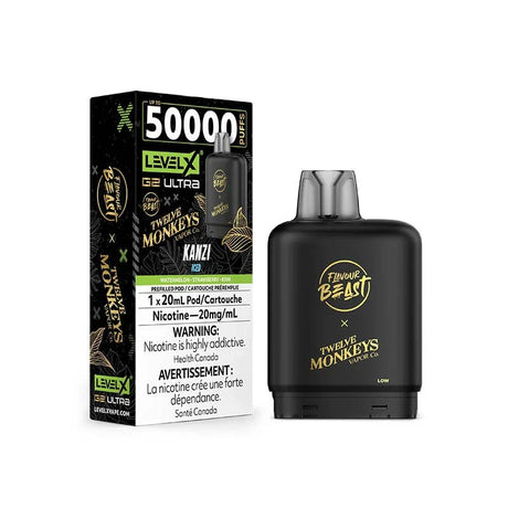 LEVEL X - Level X G2 50K Ultra Pod - Flavour Beast X 12 Monkeys - Kanzi Iced - Psycho Vape