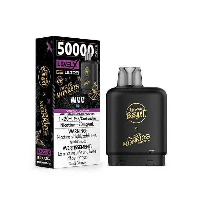 LEVEL X - Level X G2 50K Ultra Pod - Flavour Beast X 12 Monkeys - Matata Iced - Psycho Vape