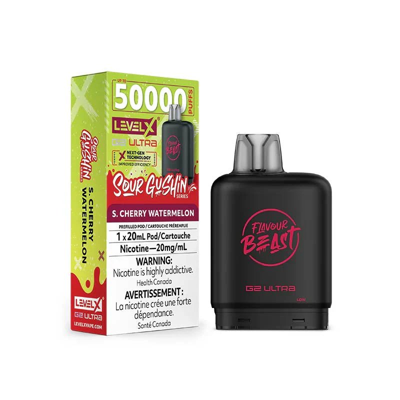 LEVEL X - Level X G2 Ultra Pod - Flavour Beast - Gushin S. Cherry Watermelon - Psycho Vape
