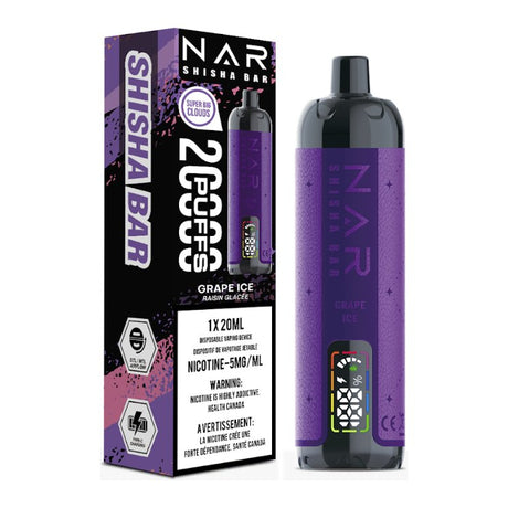 NAR SHISHA - Nar Shisha Bar 20K Disposable - Grape Ice - Psycho Vape