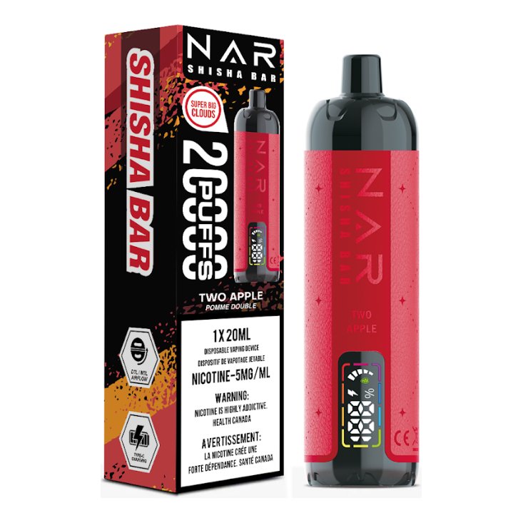 NAR SHISHA - Nar Shisha Bar 20K Disposable - Two Apple - Psycho Vape