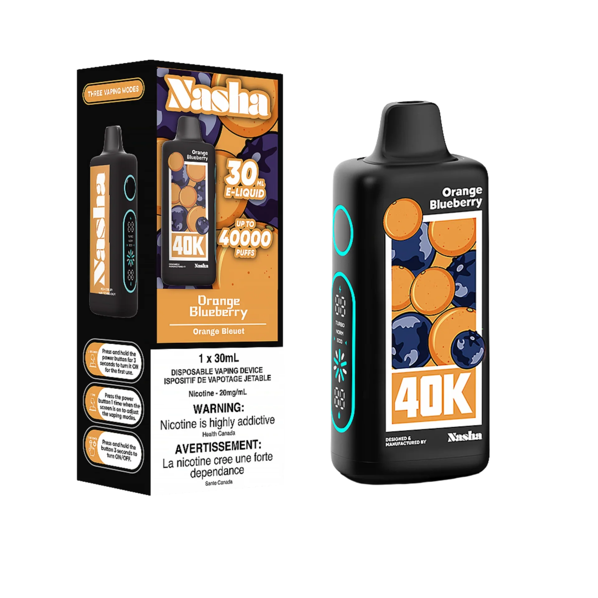 NASHA - Nasha 40K Disposable - Orange Blueberry - Psycho Vape