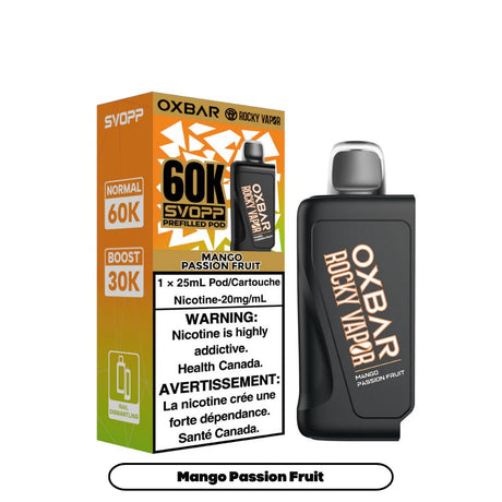 OXBAR - Svopp Rocky Vapor Oxbar 60K {Prefilled Pods} - Mango Passion Fruit - Psycho Vape