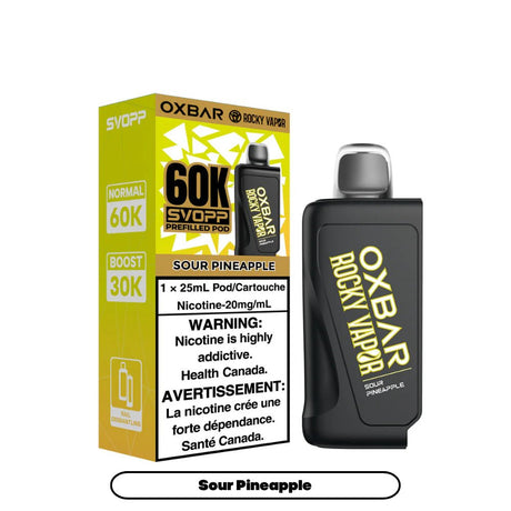 OXBAR - Svopp Rocky Vapor Oxbar 60K {Prefilled Pods} - Sour Pineapple - Psycho Vape