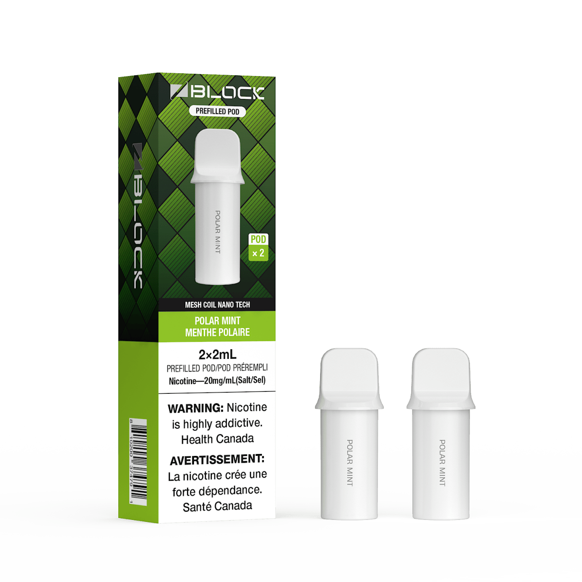 Polar Mint – ZBlock 2mL Pod 2-Pack Prefilled Pod - Psycho Vape