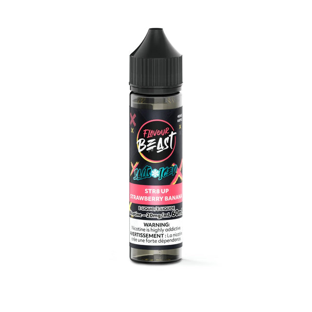 Psycho Vape - Flavour Beast E - Liquid - STR8 UP Strawberry Banana (ICED) - Psycho Vape