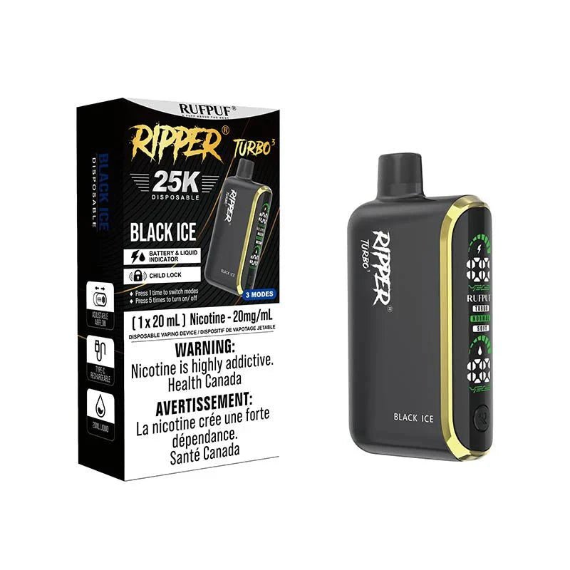 RIPPER - Ripper Turbo 3 25K Disposable - Black Ice - Psycho Vape