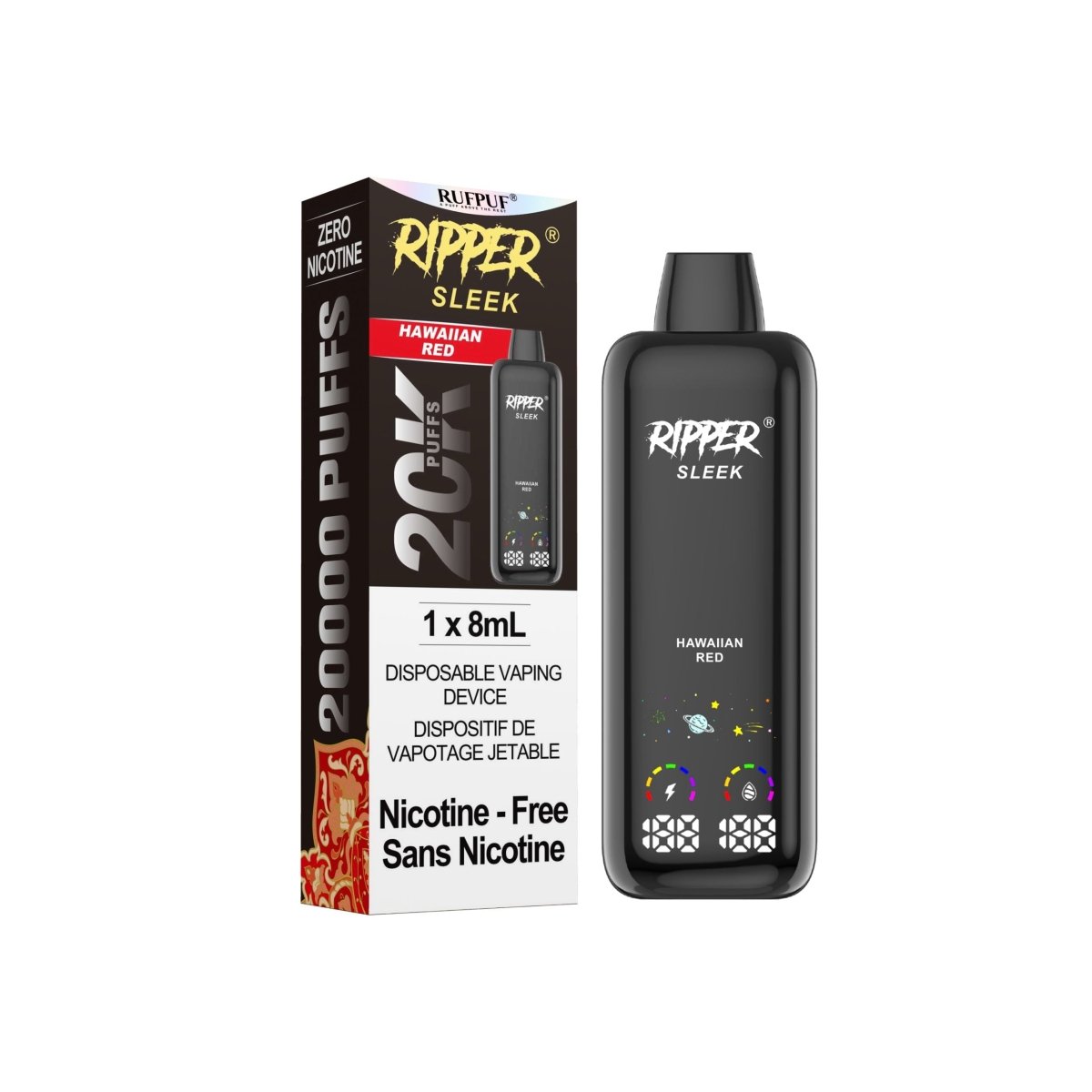 Ripper SLEEK 20K 0mg - Hawaiian Red - Psycho Vape