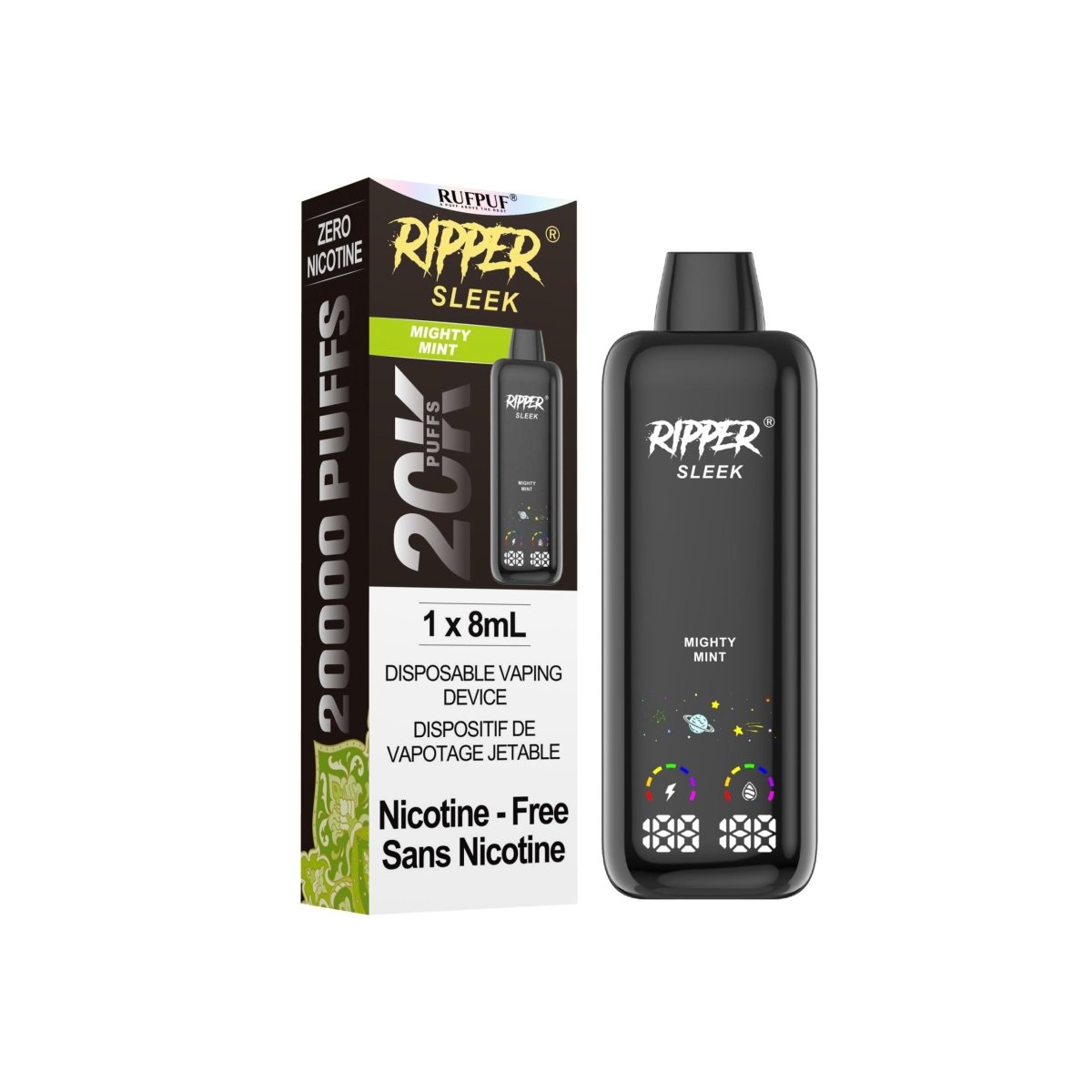 Ripper SLEEK 20K 0mg - Mighty Mint - Psycho Vape