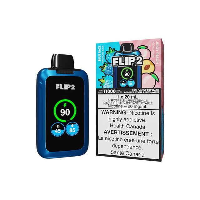 Shop Flip 2 11000 Disposable - Blue Razz And Juicy Peach - at Vapeshop Mania