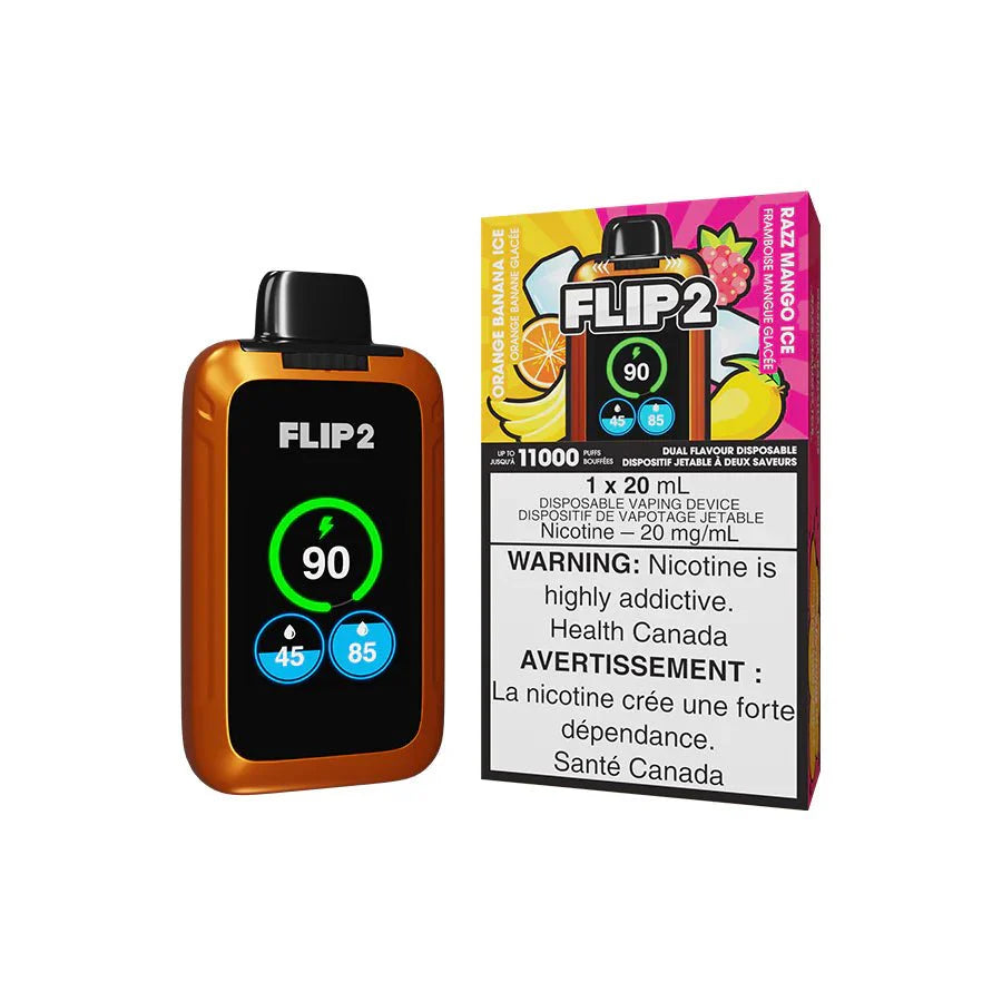 Shop Flip 2 11000 Disposable - Orange Banana Ice And Razz Mango Ice - at Vapeshop Mania